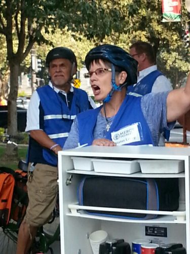 An image of Sister Libby with some Mercy Pedalers