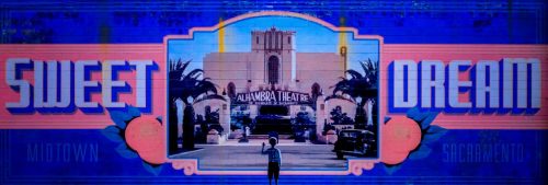 A mural of the old Alhambra Theatre